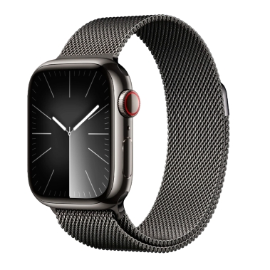 Apple Watch 9 + LTE 45mm Graphite Stainless Steel Case with Graphite Milanese Loop