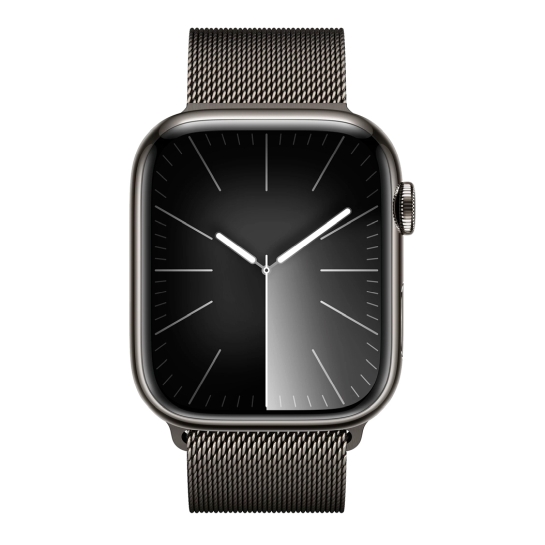 Apple Watch 9 + LTE 45mm Graphite Stainless Steel Case with Graphite Milanese Loop - ціна, характеристики, відгуки, розстрочка, фото 2