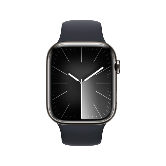 Apple Watch 9 + LTE 41mm Graphite Stainless Steel with Midnight Sport Band - S/M - ціна, характеристики, відгуки, розстрочка, фото 3