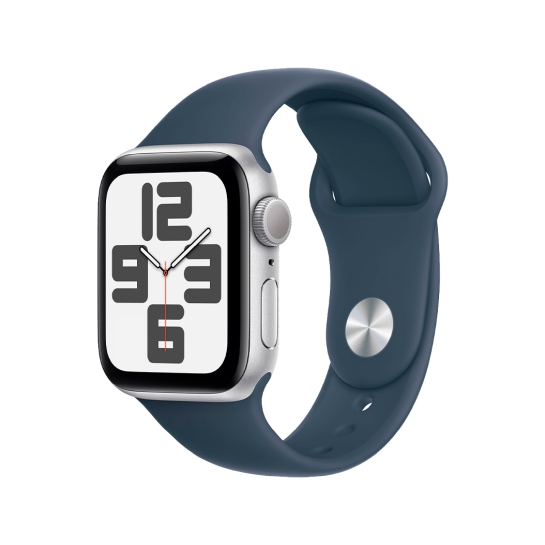 Apple Watch SE 2 40mm Silver Aluminum Case with Storm Blue Sport Band - S/M - цена, характеристики, отзывы, рассрочка, фото 1