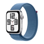 Apple Watch SE 2 2023 44mm Silver Aluminum Case with Winter Blue Sport Loop