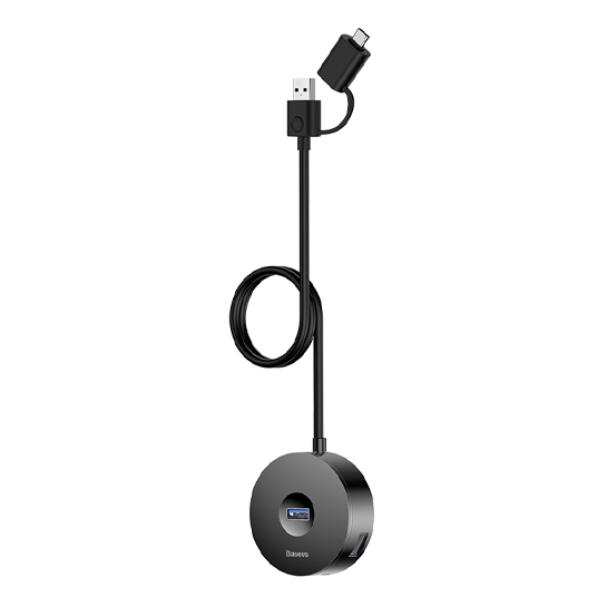 USB-хаб Baseus Round Box Black 5-Port Grey - ціна, характеристики, відгуки, розстрочка, фото 2