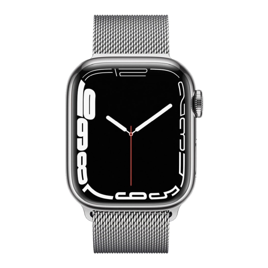 Б/У Смарт-годинник Apple Watch Series 7 + LTE 45mm Silver Stainless Steel Case with Silver Milanes Loop (Ідеальний) - ціна, характеристики, відгуки, розстрочка, фото 2