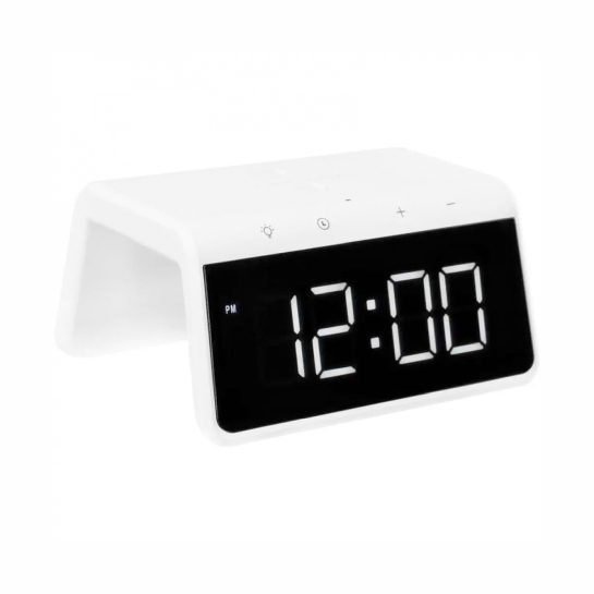 Бездротовий зарядний пристрій Gelius Pro Smart Desktop Clock Time Bridge + Wireless Charger White - ціна, характеристики, відгуки, розстрочка, фото 1