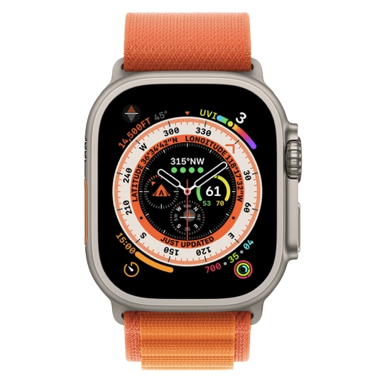 Б/У Смарт-годинник Apple Watch Ultra + LTE 49mm Titanium Case with Medium Orange Alpine Loop (Відмінний) - ціна, характеристики, відгуки, розстрочка, фото 2
