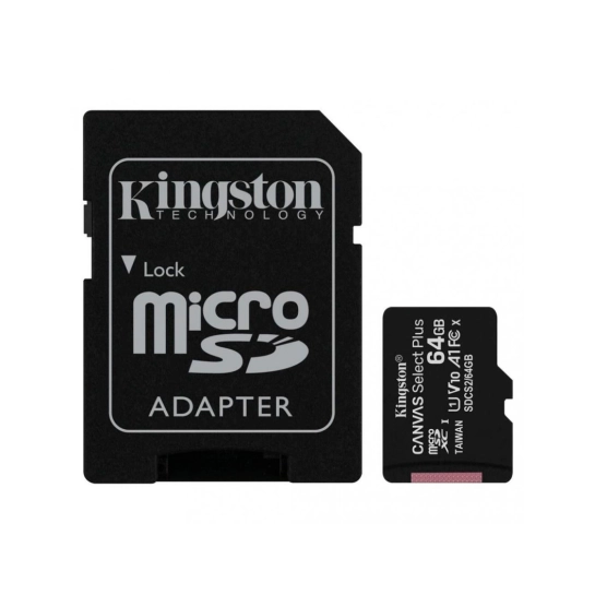 Карта памяти Kingston microSDXC 64GB Canvas Select Plus Class 10 + adapter (SDCS2/64GB)