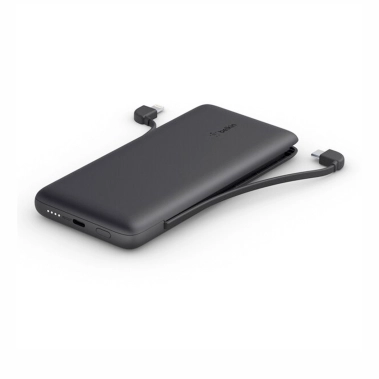 Зовнішній акумулятор Power Bank Belkin 10000mAh 23W Integrated cables Black - цена, характеристики, отзывы, рассрочка, фото 1