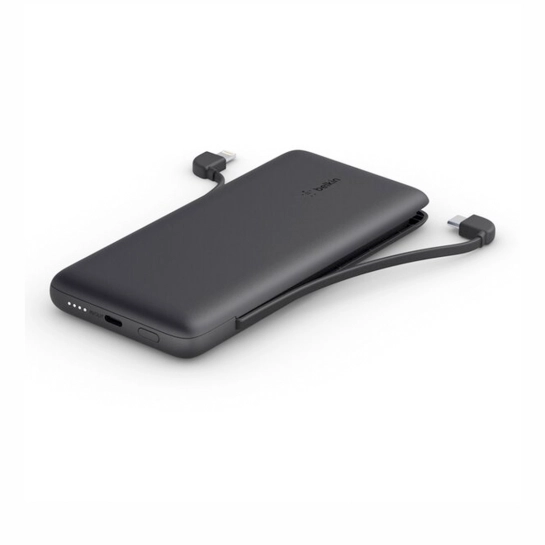 Внешний аккумулятор Power Bank Belkin 10000mAh 23W Integrated cables Black