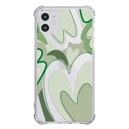 Чехол Pump UA Transparency Case for iPhone 11 Green Hearts - цена, характеристики, отзывы, рассрочка, фото 1