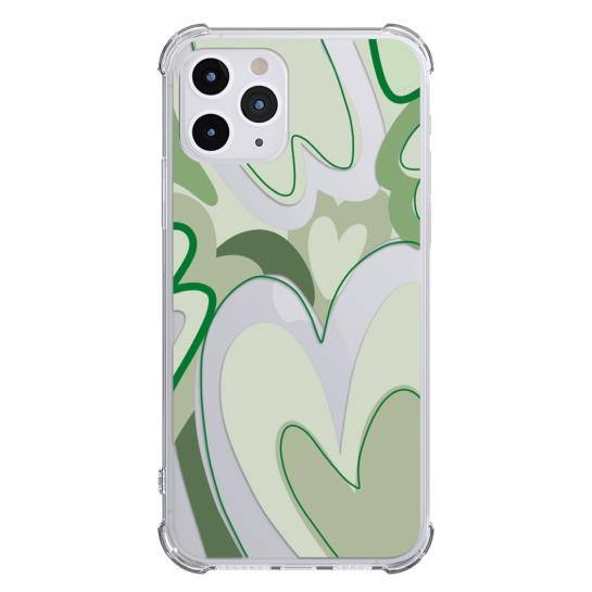 Чохол Pump UA Transparency Case for iPhone 11 Pro Green Hearts - ціна, характеристики, відгуки, розстрочка, фото 1