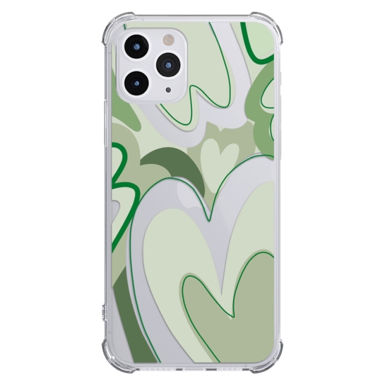 Чохол Pump UA Transparency Case for iPhone 11 Pro Max Green hearts - ціна, характеристики, відгуки, розстрочка, фото 1