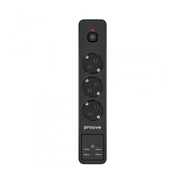 Сетевой фильтр Proove Power Socket P-03 (3 Socket + 4 USB + 2 Type-C) 2М Black - цена, характеристики, отзывы, рассрочка, фото 1