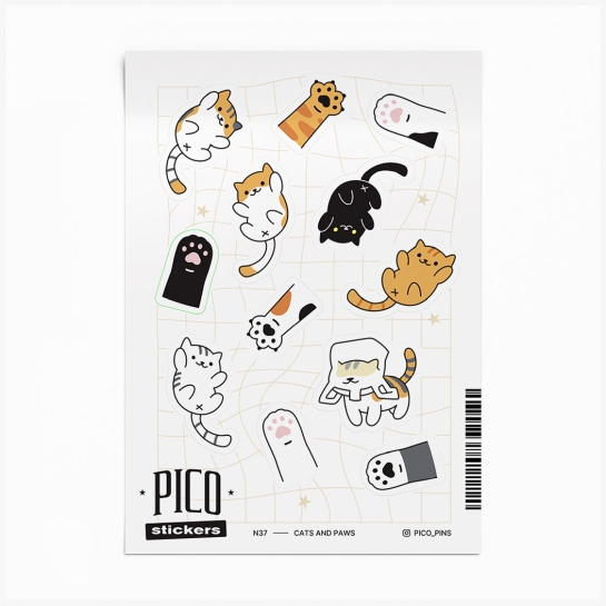 Стикерпак Pico №37 Cats and paws - цена, характеристики, отзывы, рассрочка, фото 1