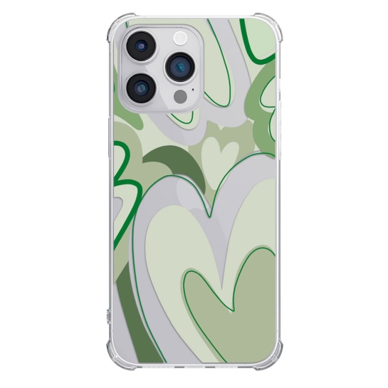 Чохол Pump UA Transparency Case for iPhone 14 Pro Green hearts - цена, характеристики, отзывы, рассрочка, фото 1