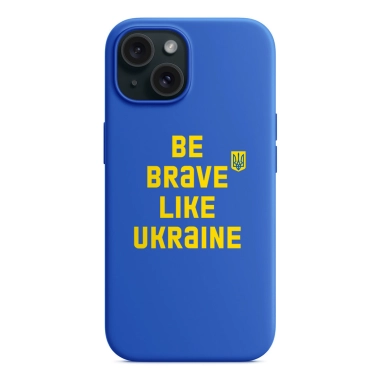 Чохол Pump Silicone Minimalistic Case with MagSafe for iPhone 15 Be Brave Like Ukraine Blue - цена, характеристики, отзывы, рассрочка, фото 1