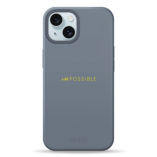 Чохол Pump Silicone Minimalistic Case with MagSafe for iPhone 15 Im Possible Grey