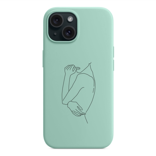 Чохол Pump Silicone Minimalistic Case with MagSafe for iPhone 15 Hola Green - цена, характеристики, отзывы, рассрочка, фото 1