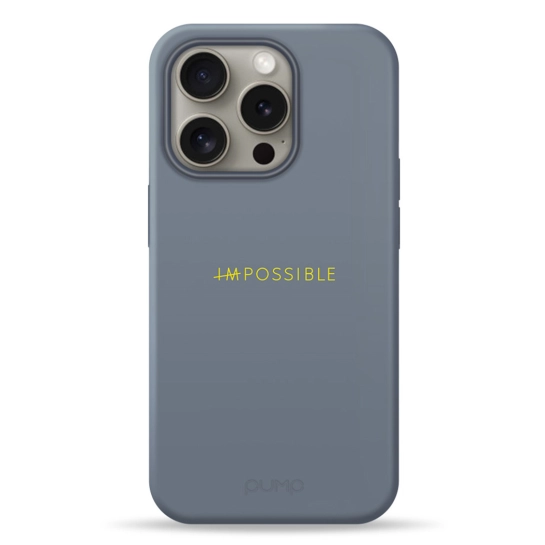 Чехол Pump Silicone Minimalistic Case with MagSafe for iPhone 15 Pro Im Possible Grey