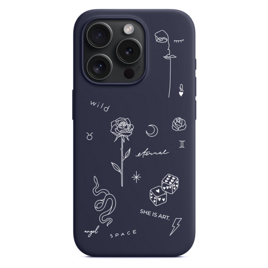 Чохол Pump Silicone Minimalistic Case with MagSafe for iPhone 15 Pro Tattoo Grey - цена, характеристики, отзывы, рассрочка, фото 1