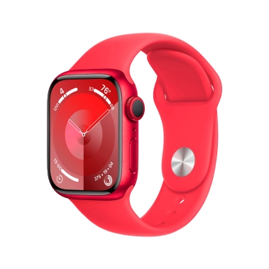 Б/У Смарт-годинник Apple Watch 9 + LTE 41mm (PRODUCT)RED Aluminum Case with (PRODUCT)RED Sport Band (Идеальное) - цена, характеристики, отзывы, рассрочка, фото 1