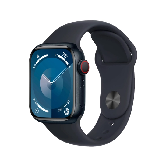 Б/У Смарт-годинник Apple Watch 9 + LTE 41mm Midnight Aluminum Case with Midnight Sport Band (Отличное)