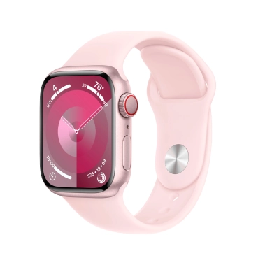 Б/У Смарт-годинник Apple Watch 9 + LTE 41mm Pink Aluminum Case with Light Pink Sport Band (Відмінний) - цена, характеристики, отзывы, рассрочка, фото 1