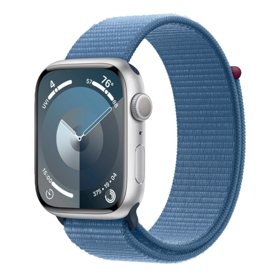 Б/У Смарт-часы Apple Watch 9 45mm Silver Aluminum Case with Winter Blue Sport Loop (Идеальное)