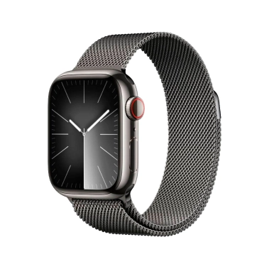 Б/У Смарт-годинник Apple Watch 9 + LTE 41mm Graphite Stainless Steel with Graphite Milanese Loop (Отличное) - цена, характеристики, отзывы, рассрочка, фото 1