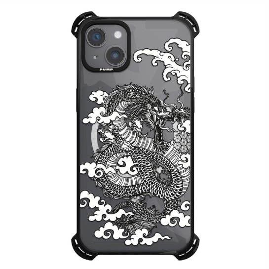 Чехол Pump Silicone Case 03 with MagSafe for iPhone 13 Clear/Black Dragon - цена, характеристики, отзывы, рассрочка, фото 1