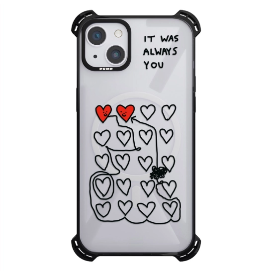 Чохол Pump Silicone Case 03 with MagSafe for iPhone 13 Clear/Black Always you