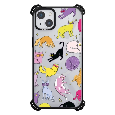 Чехол Pump Silicone Case 03 with MagSafe for iPhone 13 Clear/Black Koliorovi Koty - цена, характеристики, отзывы, рассрочка, фото 1