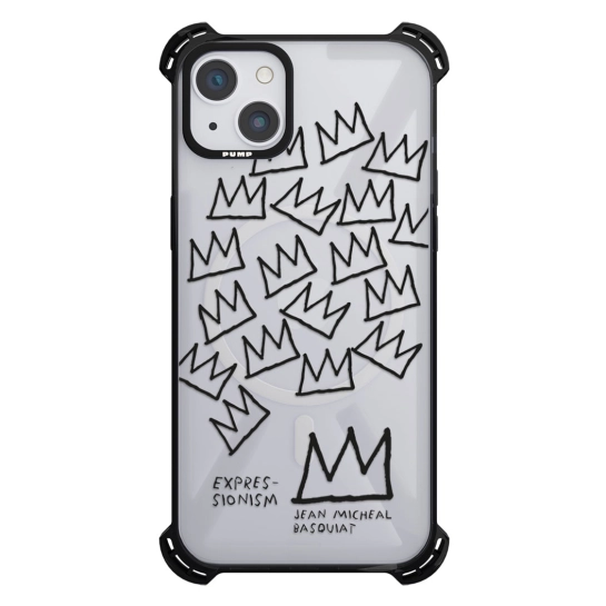 Чехол Pump Silicone Case 03 with MagSafe for iPhone 13 Clear/Black Basquiat 2
