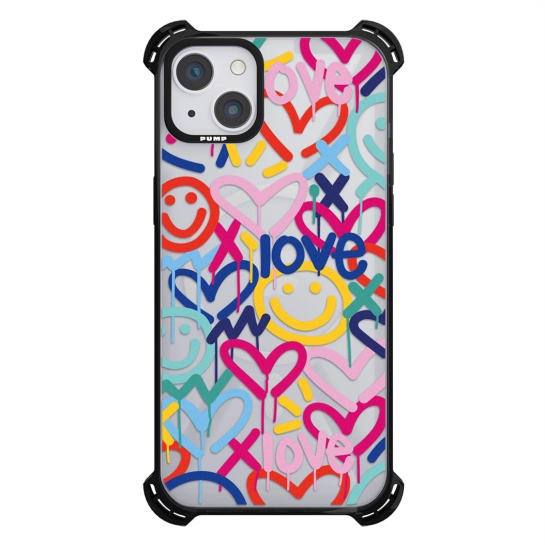 Чохол Pump Silicone Case 03 with MagSafe for iPhone 13 Clear/Black Love