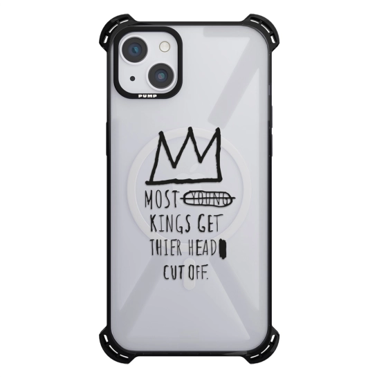 Чехол Pump Silicone Case 03 with MagSafe for iPhone 13 Clear/Black Basquiat 3