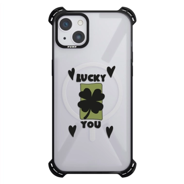 Чохол Pump Silicone Case 03 with MagSafe for iPhone 13 Clear/Black Lucky You - цена, характеристики, отзывы, рассрочка, фото 1