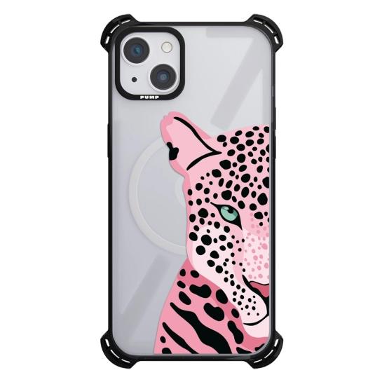 Чехол Pump Silicone Case 03 with MagSafe for iPhone 13 Clear/Black Tygr Rozheviy