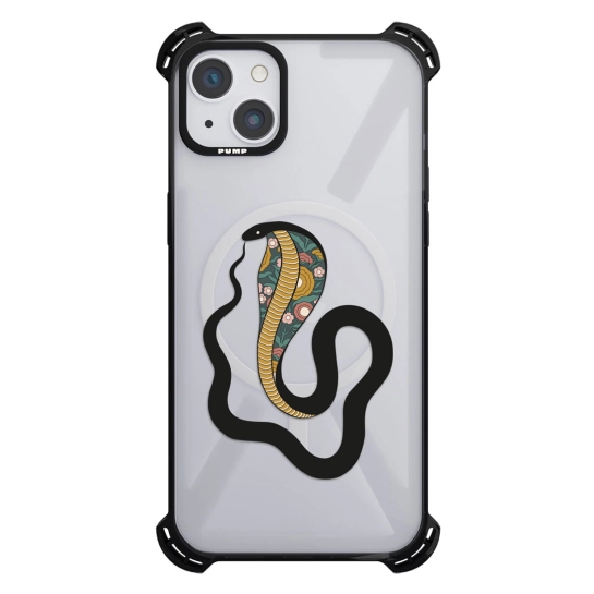 Чехол Pump Silicone Case 03 with MagSafe for iPhone 13 Clear/Black Zmiia