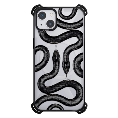 Чохол Pump Silicone Case 03 with MagSafe for iPhone 13 Clear/Black Black Snake - цена, характеристики, отзывы, рассрочка, фото 1