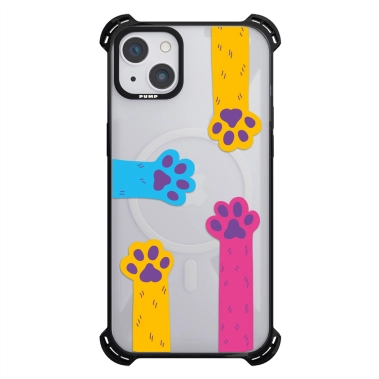 Чохол Pump Silicone Case 03 with MagSafe for iPhone 13 Clear/Black Cats paws 2 - цена, характеристики, отзывы, рассрочка, фото 1