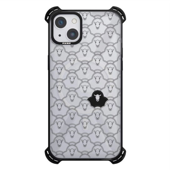 Чехол Pump Silicone Case 03 with MagSafe for iPhone 13 Clear/Black Vivtsi