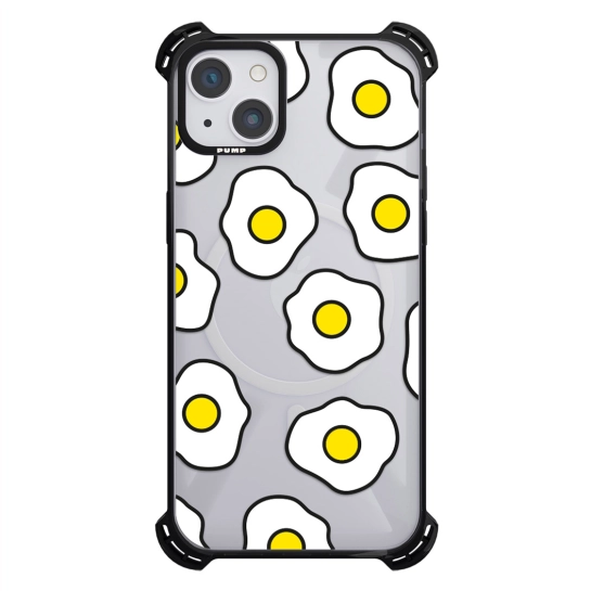 Чохол Pump Silicone Case 03 with MagSafe for iPhone 13 Clear/Black Fried eggs