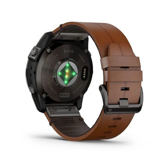 Смарт-часы Garmin Epix Pro Gen 2 Sapphire Edition Carbon Grey DLC Titanium with Brown Leather band - цена, характеристики, отзывы, рассрочка, фото 3