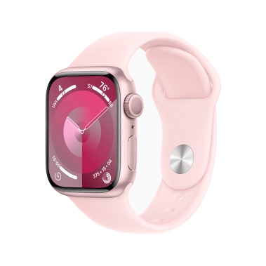 Apple Watch 9 41mm Pink Aluminum Case with Light Pink Sport Band - S/M