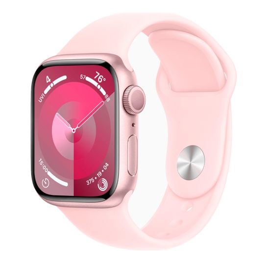 Apple Watch 9 45mm Pink Aluminum Case with Light Pink Sport Band - S/M - цена, характеристики, отзывы, рассрочка, фото 1