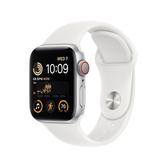 Apple Watch SE 2 + LTE 40mm Silver Aluminum Case with White Sport Band - S/M - цена, характеристики, отзывы, рассрочка, фото 1