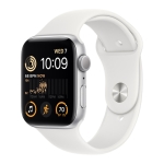 Apple Watch SE 2 44mm Silver Aluminum Case with White Sport Band - M/L