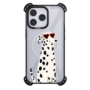 Чохол Pump Silicone Case 03 with MagSafe for iPhone 14 Pro Clear/Black Dalmatin - цена, характеристики, отзывы, рассрочка, фото 1