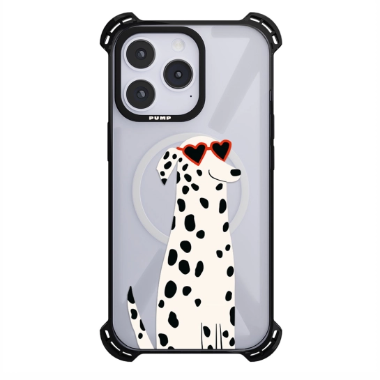 Чохол Pump Silicone Case 03 with MagSafe for iPhone 14 Pro Clear/Black Dalmatin