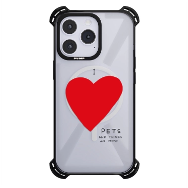 Чохол Pump Silicone Case 03 with MagSafe for iPhone 14 Pro Clear/Black I Love Pets - цена, характеристики, отзывы, рассрочка, фото 1