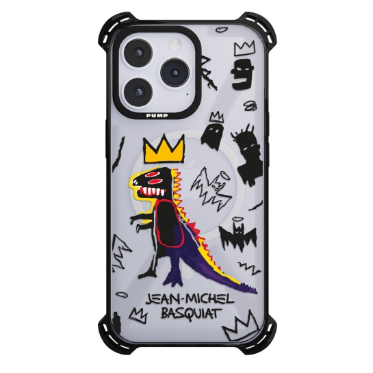 Чохол Pump Silicone Case 03 with MagSafe for iPhone 14 Pro Clear/Black Basquiat - цена, характеристики, отзывы, рассрочка, фото 1